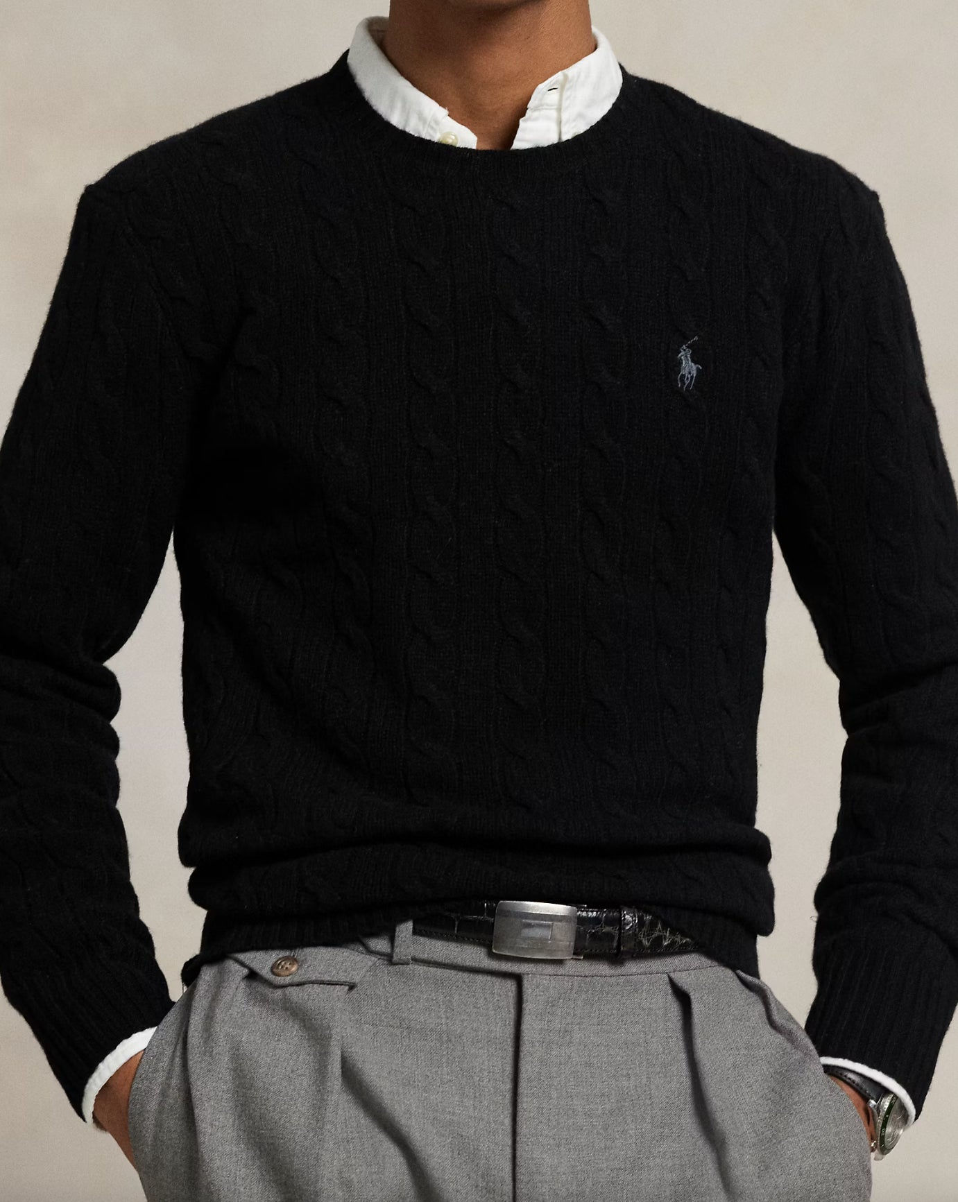 Maglia in lana e cashmere a trecce