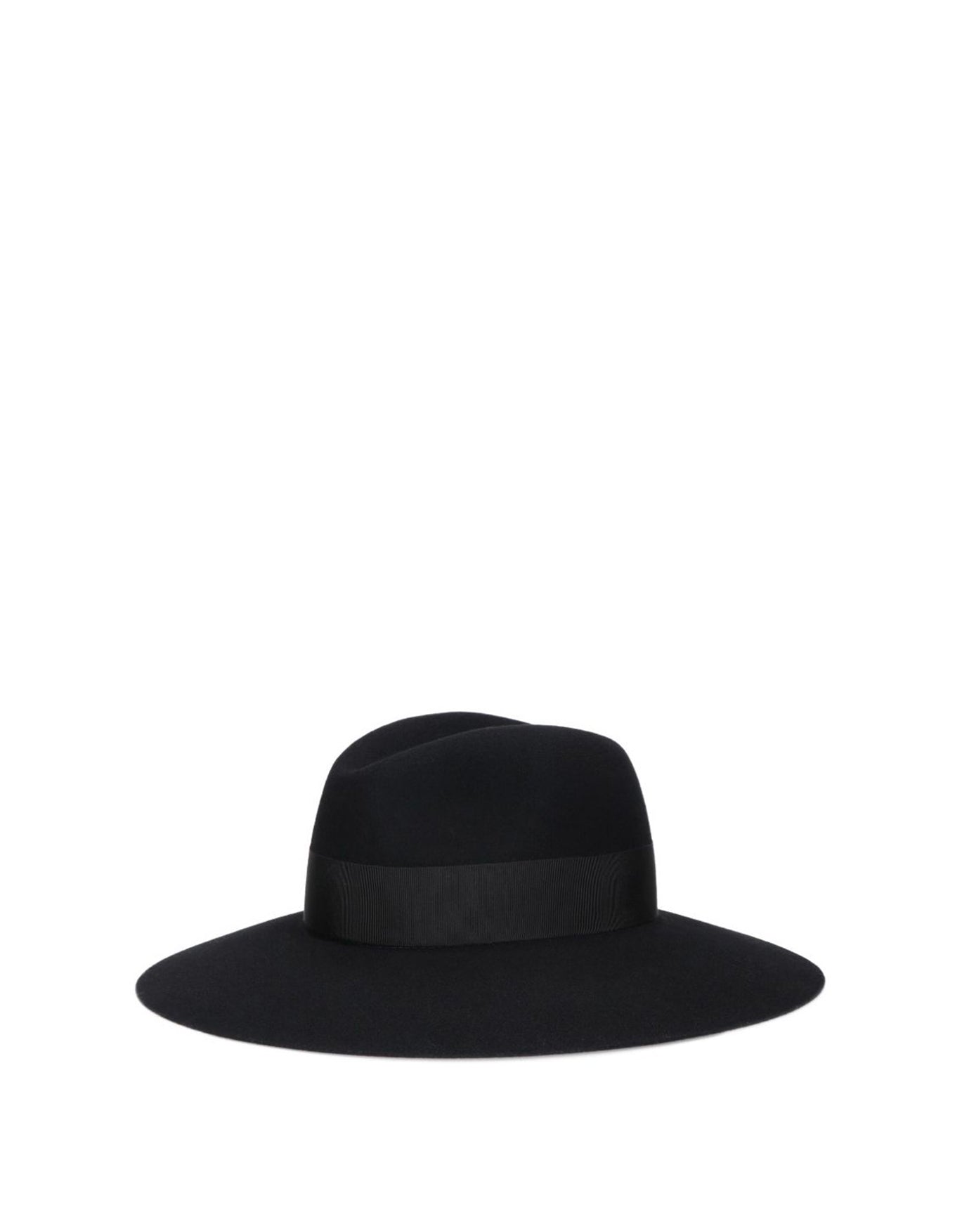 Cappello con nastro in feltro di lana