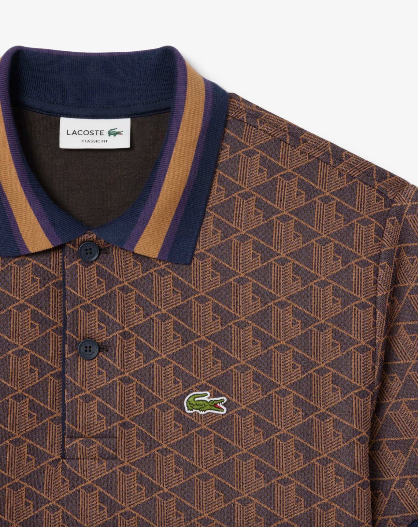 Polo dal taglio classico in jacquard con monogramma