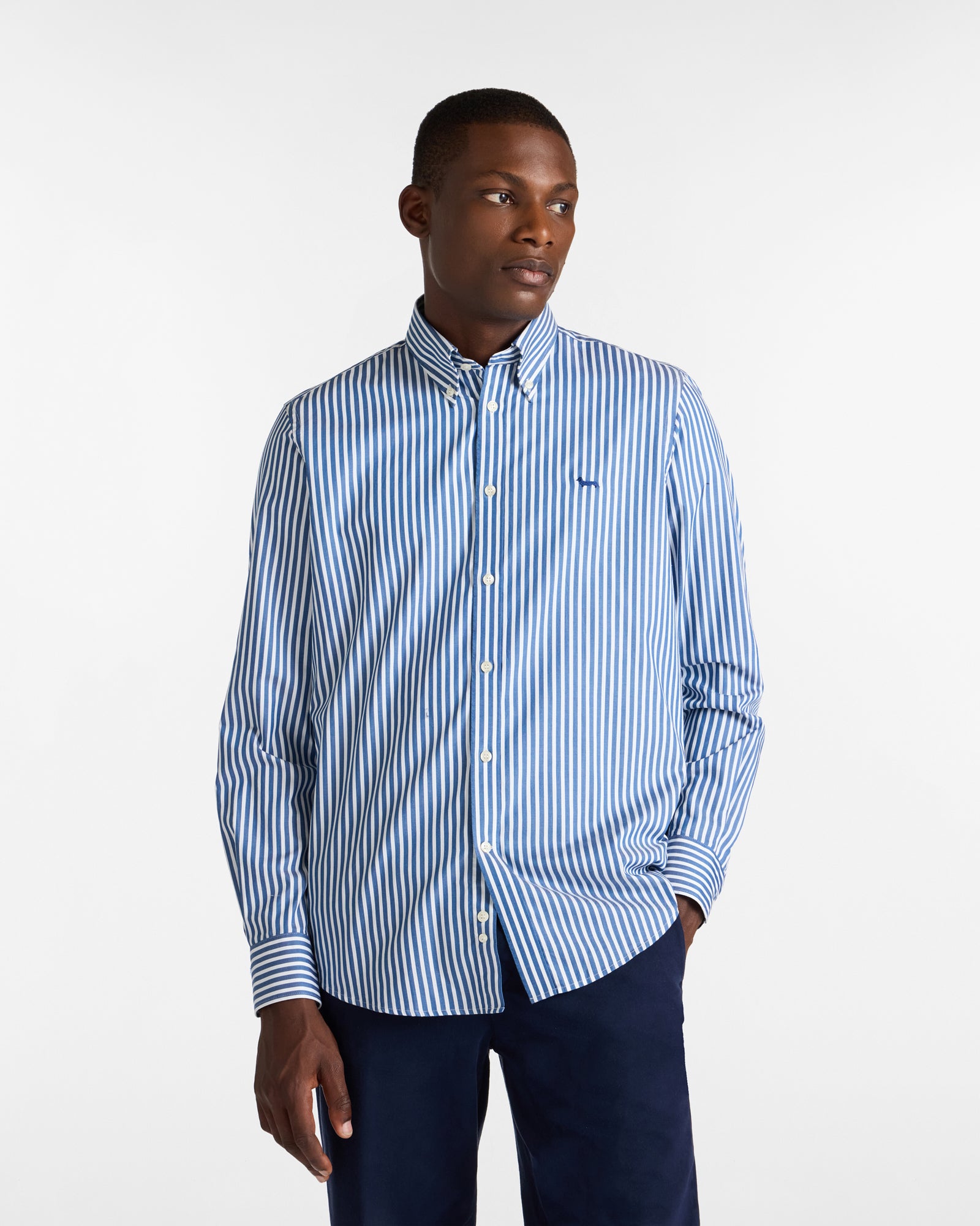 Camicia A Righe Con Bassotto