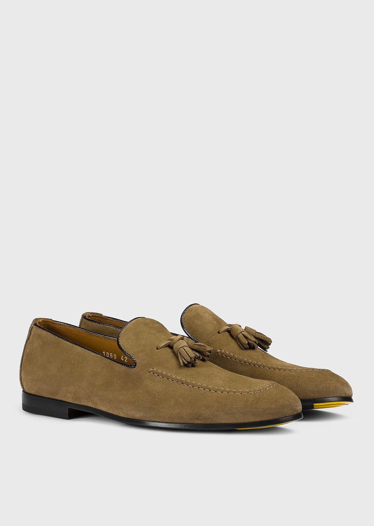 Mocassino con nappine in suede "palude"