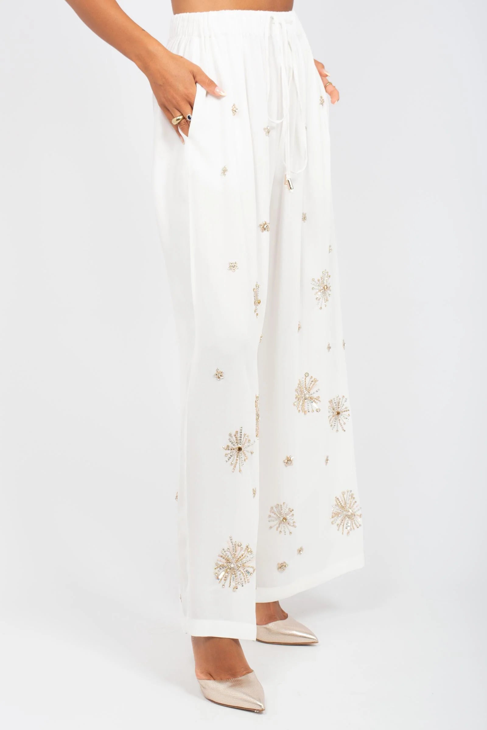 PALAZZO PANTS WITHH EMBROIDERY