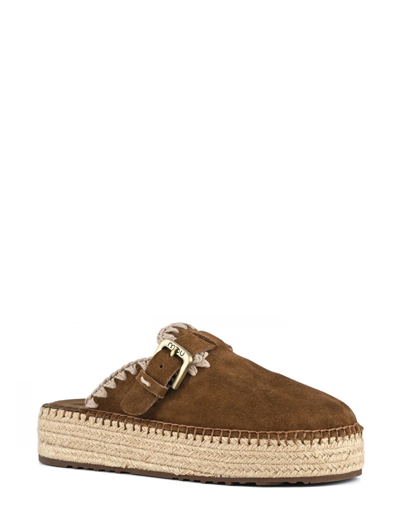 Jute clog plain suede