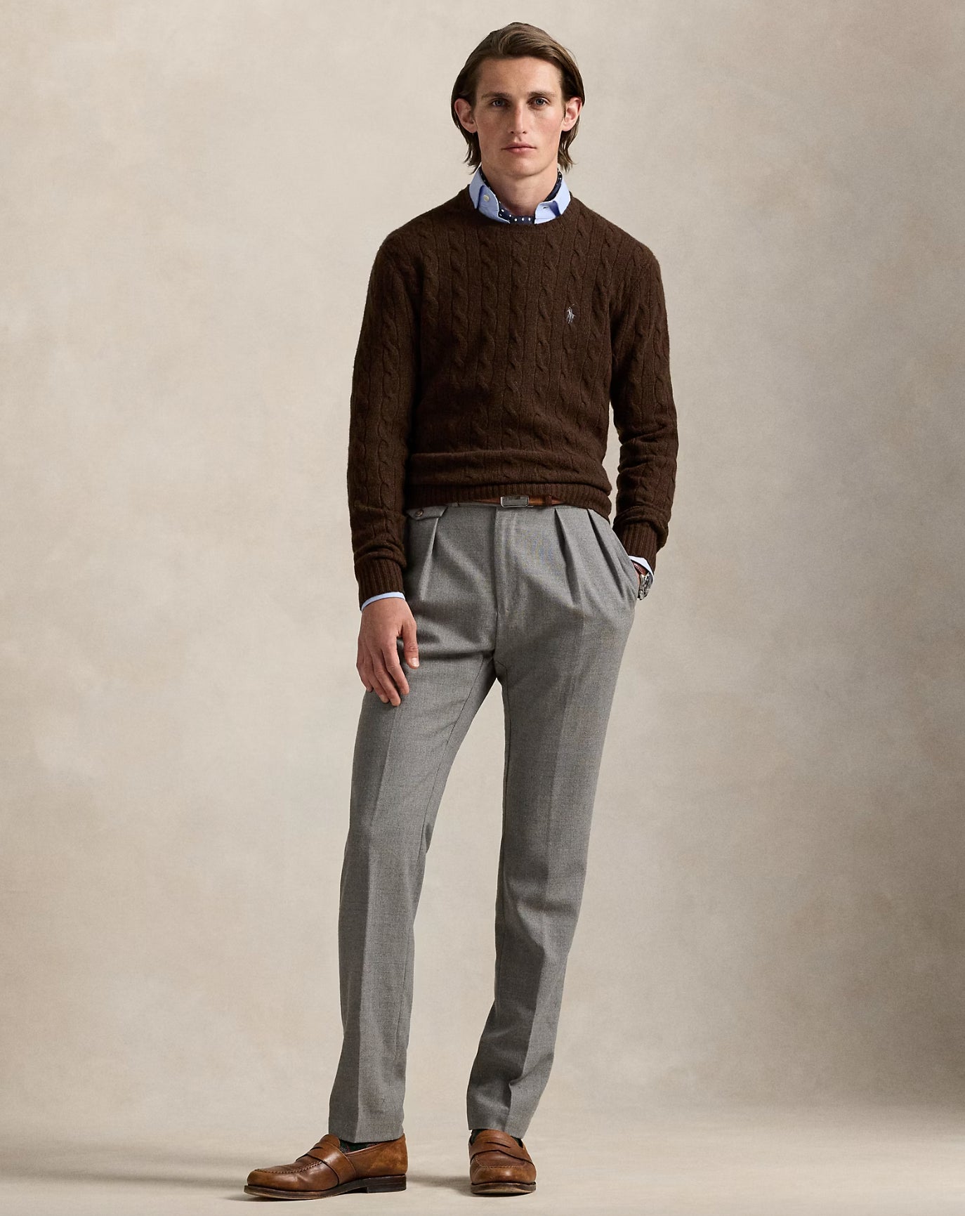 Maglia in lana e cashmere a trecce