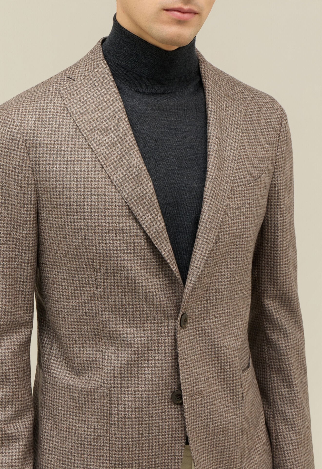 K-Jacket in misto lana e seta pied-de-poule