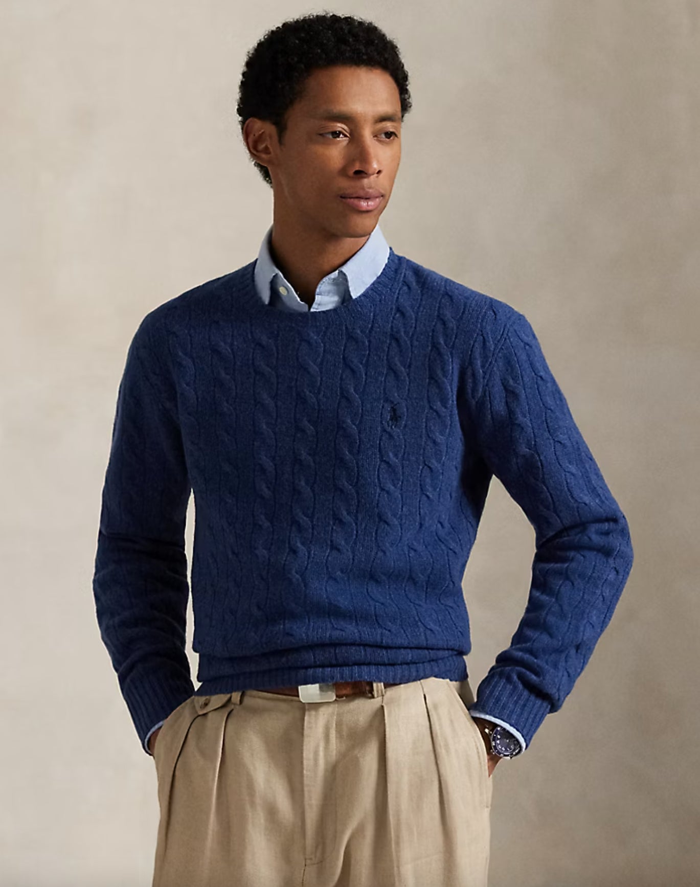 Maglia in lana e cashmere a trecce