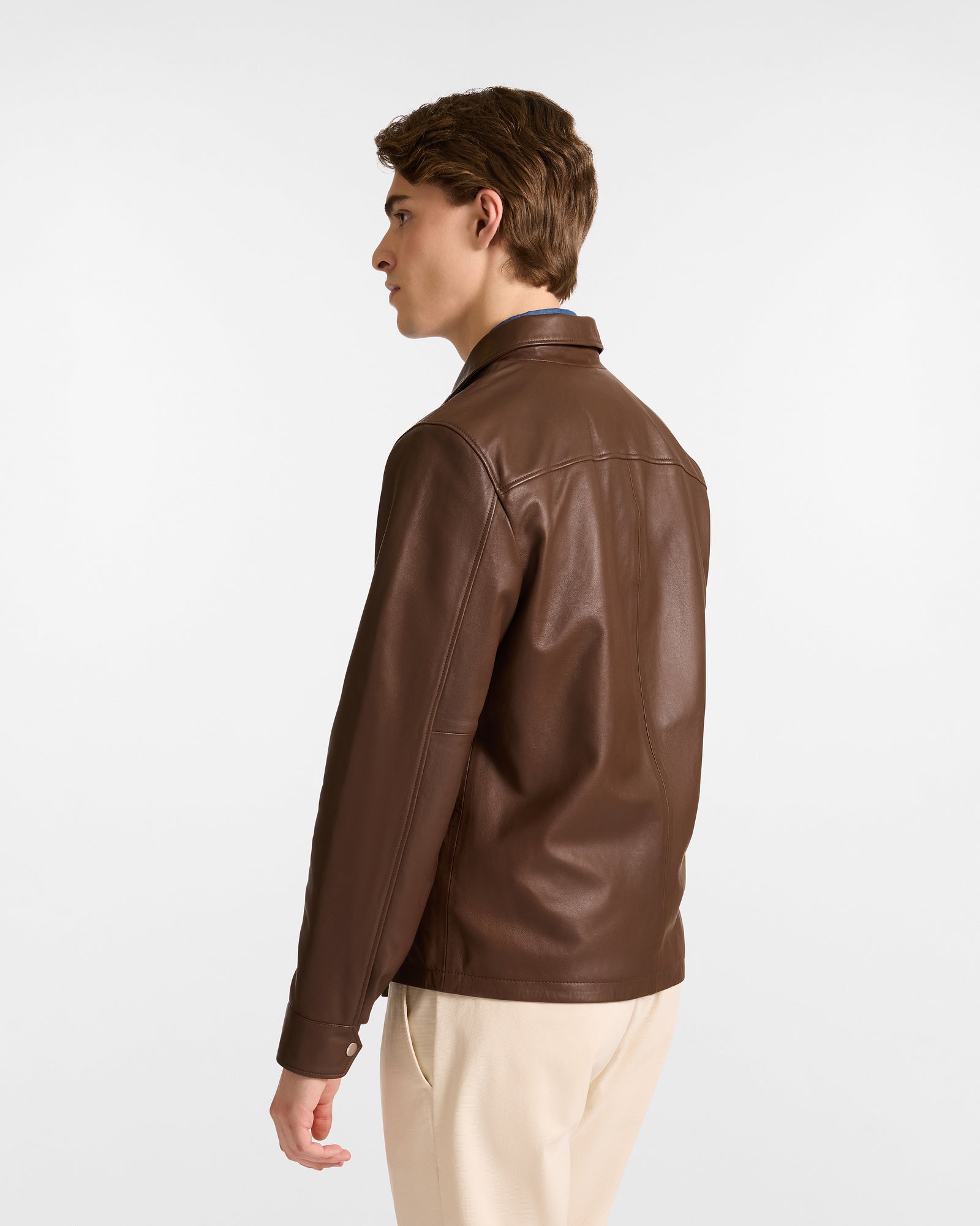 Bomber In Pelle Con Zip