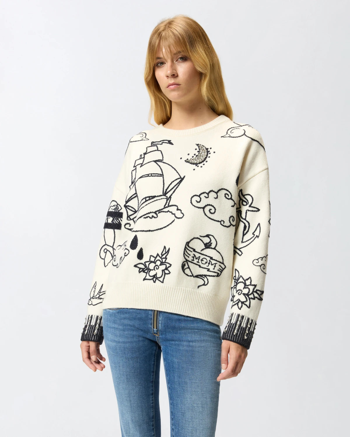 MAGLIONE GIROCOLLO FANTASIE