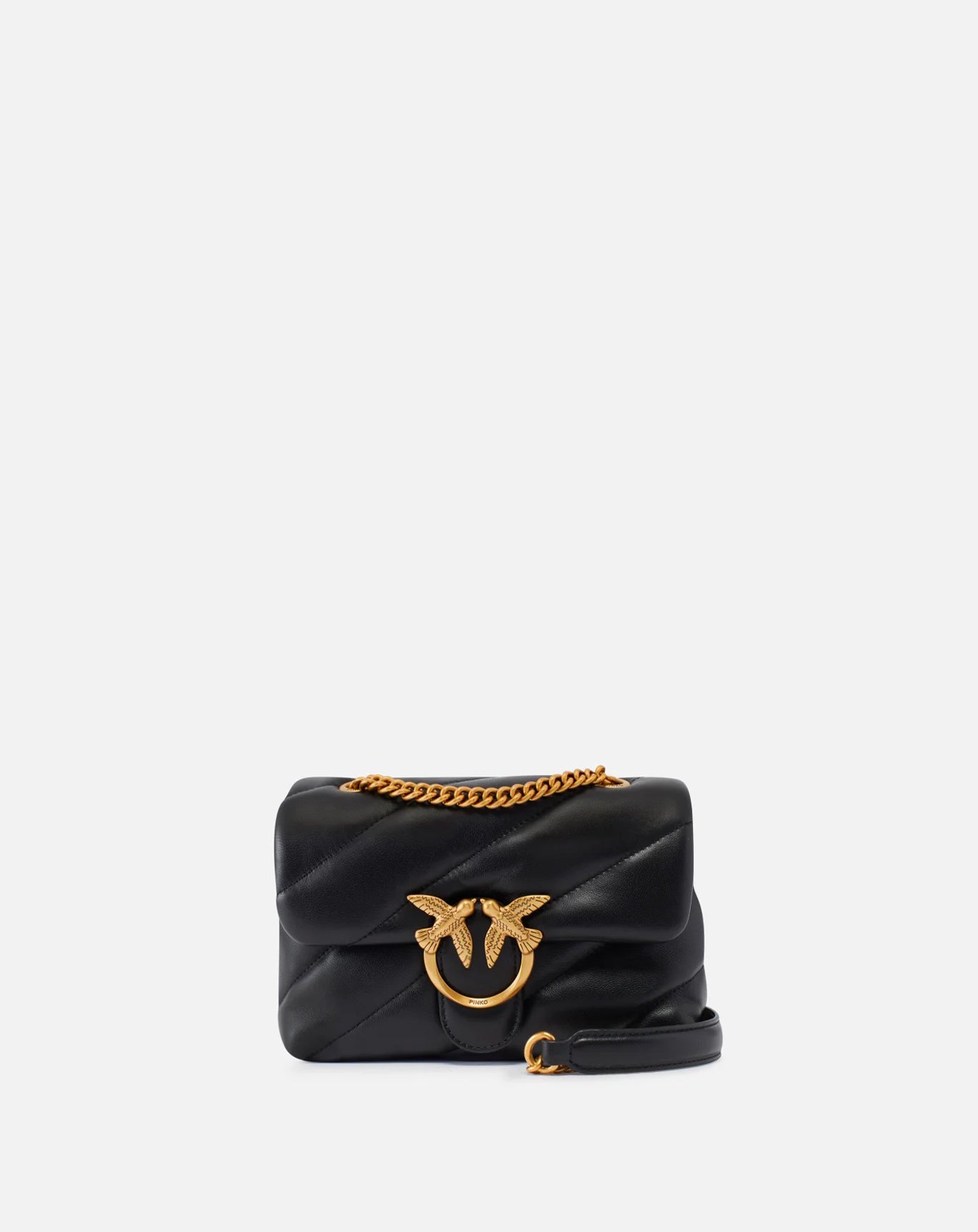 Borsa a tracolla piccola Love Bag Puff in nappa trapuntata