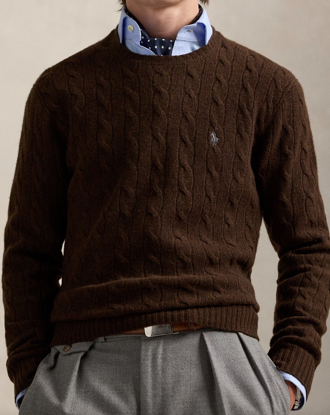 Maglia in lana e cashmere a trecce