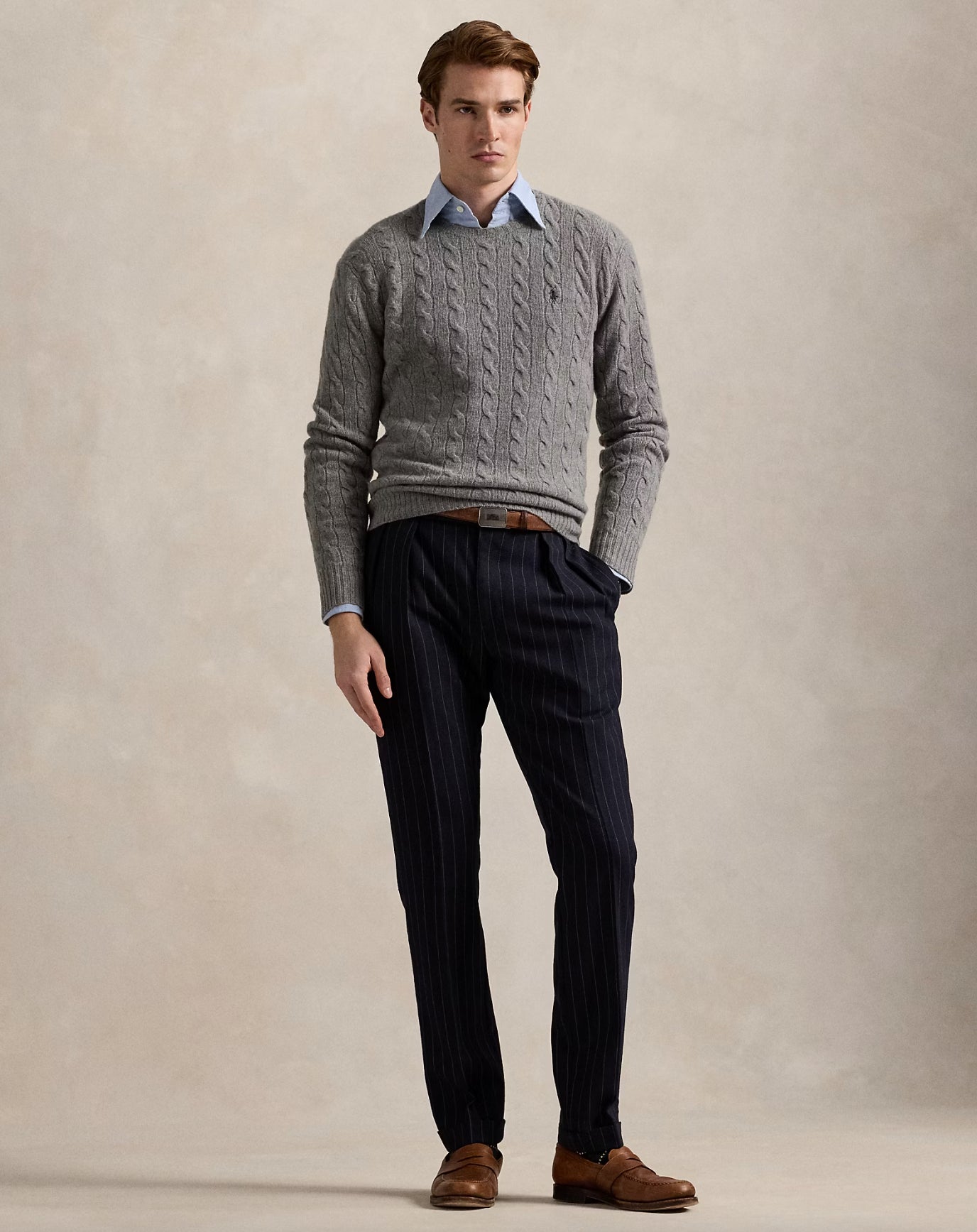 Maglia in lana e cashmere a trecce