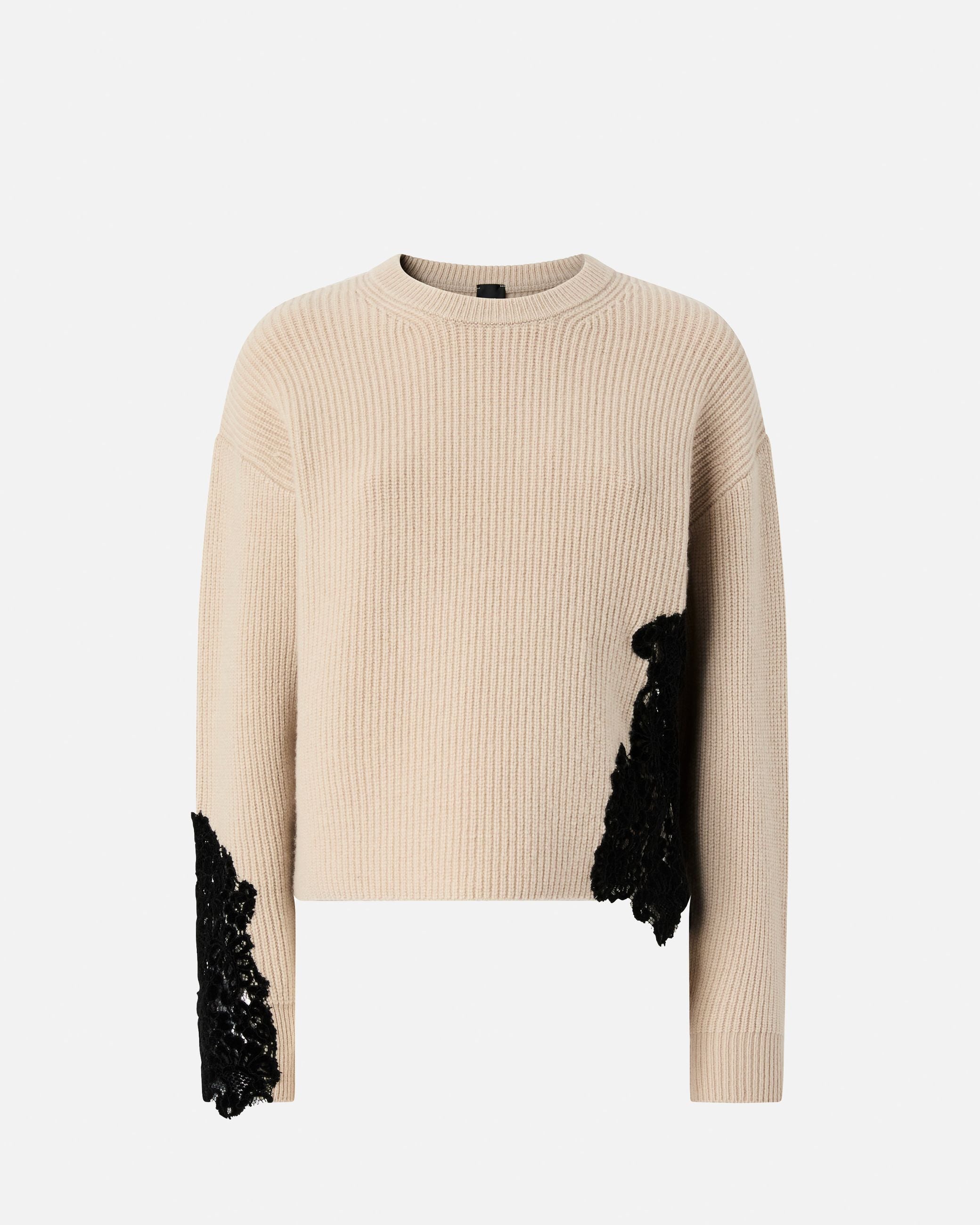 Maglione girocollo con pizzo