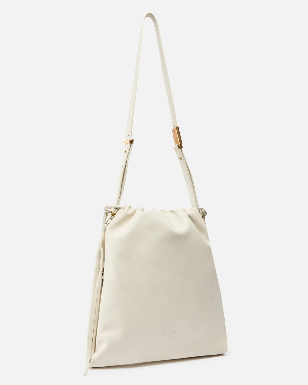 Borsa a spalla media in pelle con logo