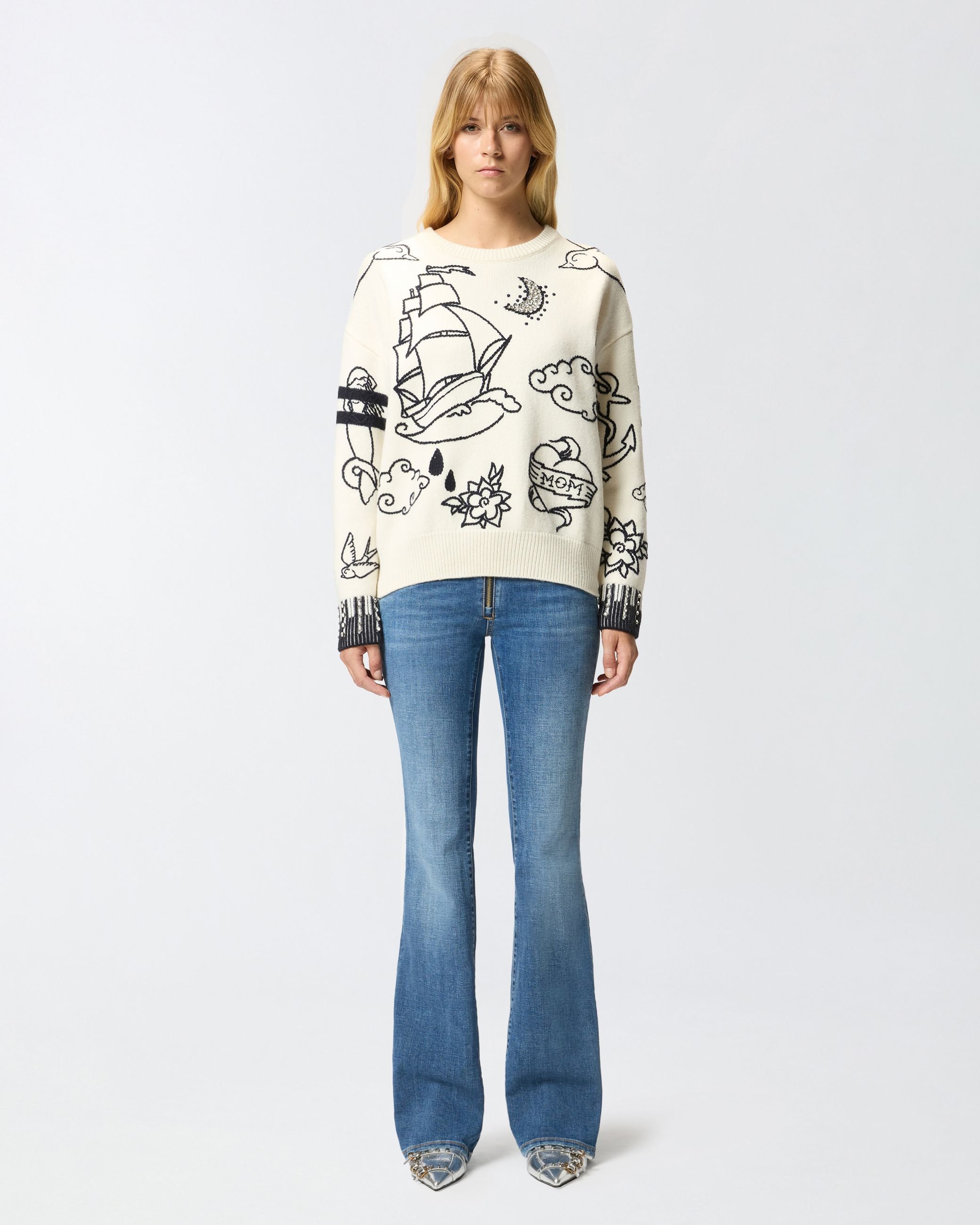 MAGLIONE GIROCOLLO FANTASIE