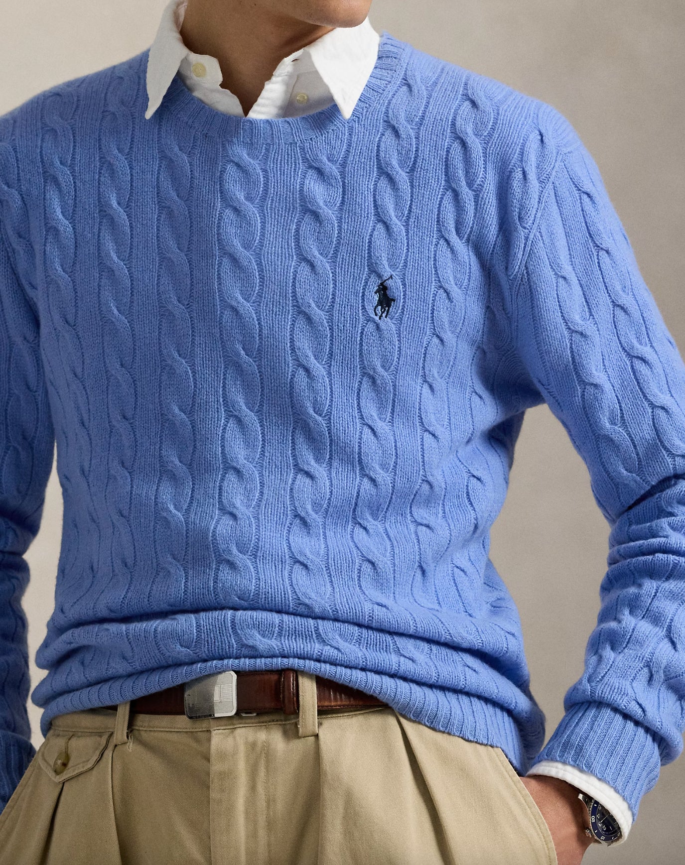 Maglia in lana e cashmere a trecce