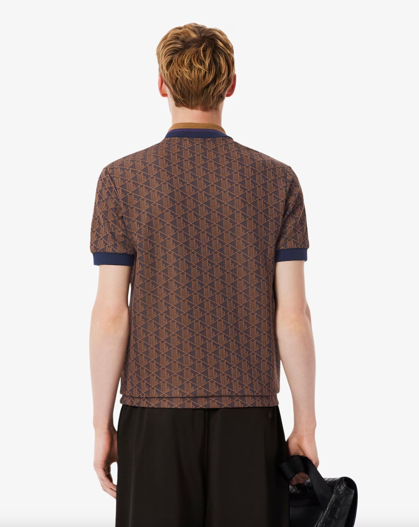 Polo dal taglio classico in jacquard con monogramma