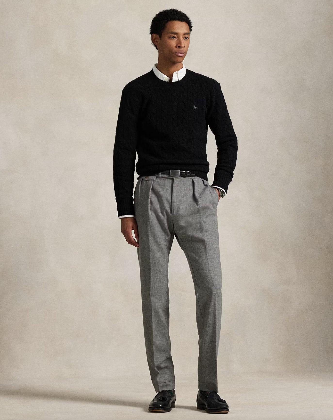 Maglia in lana e cashmere a trecce