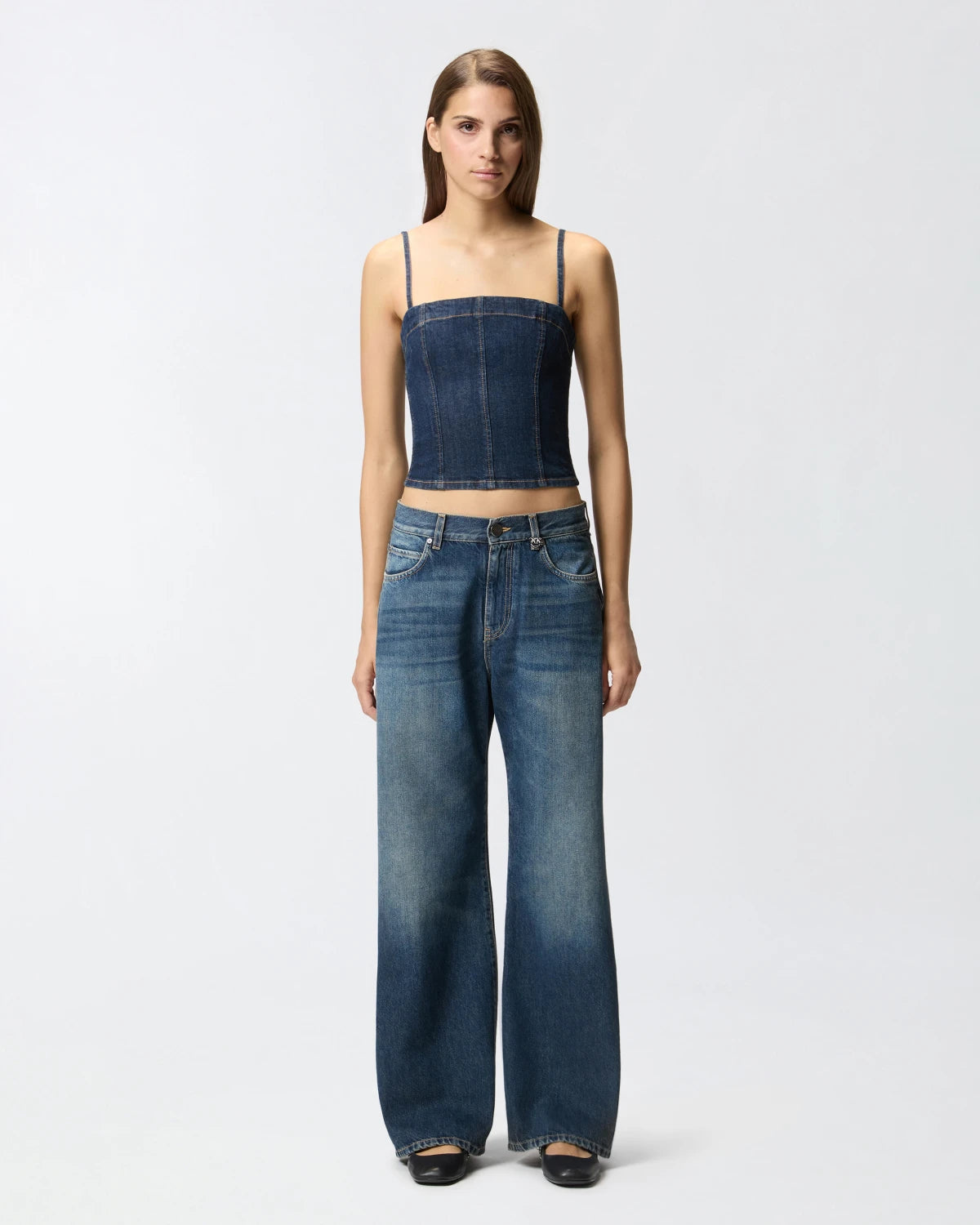 Jeans wide leg in denim soft