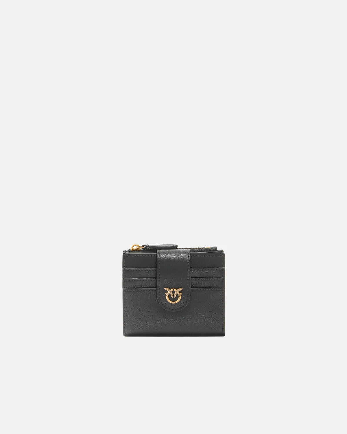Portafoglio piccolo in pelle liscia con logo