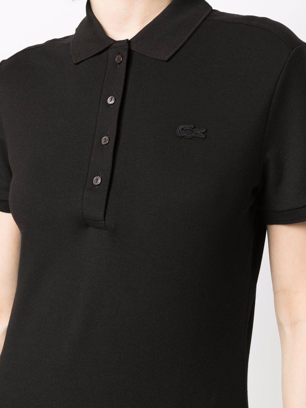 Polo nera logo ricamo tono su tono