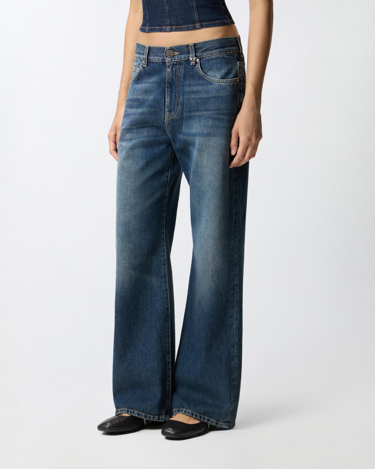 Jeans wide leg in denim soft