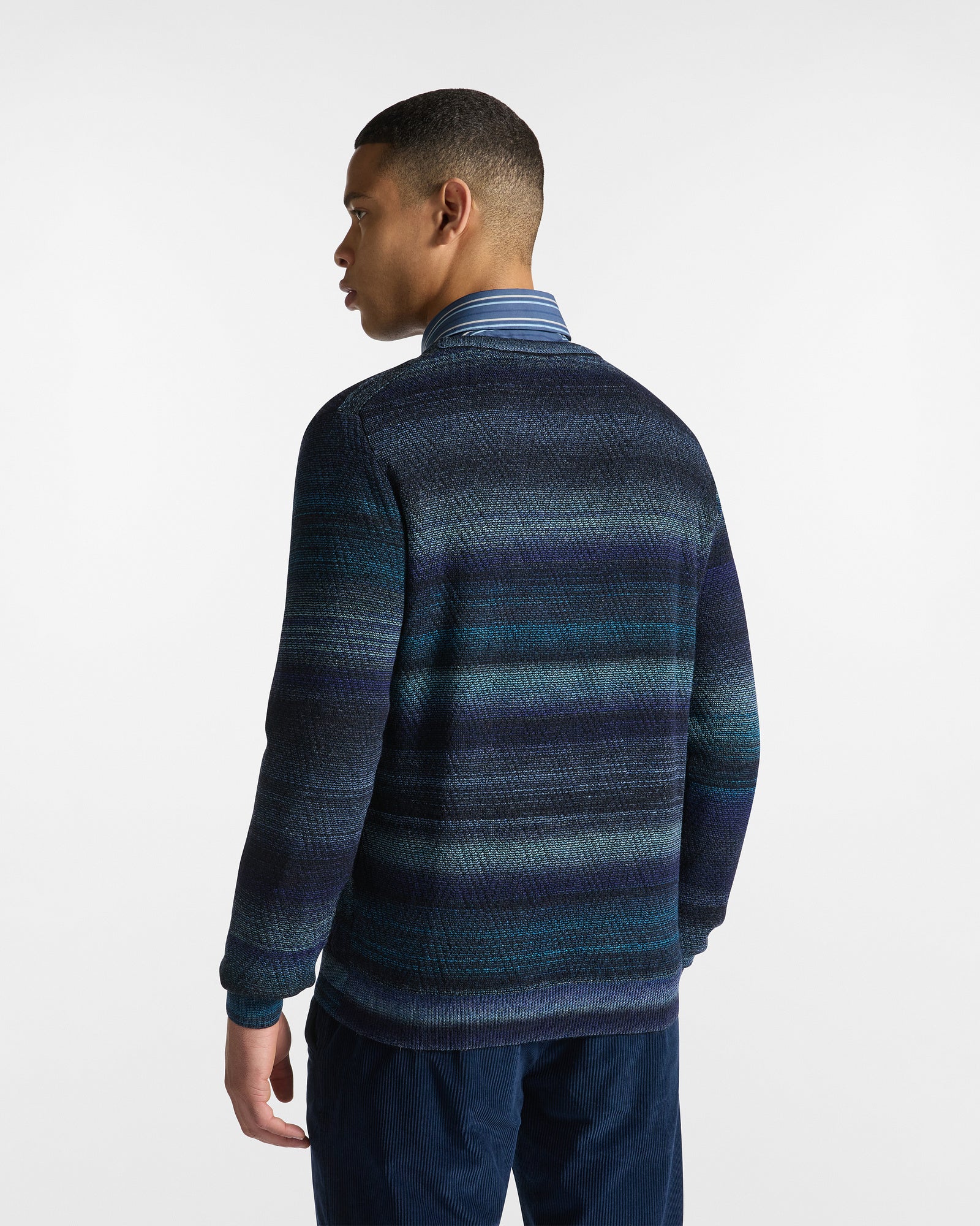 Pullover Lavorazione Chevron con filo stampato