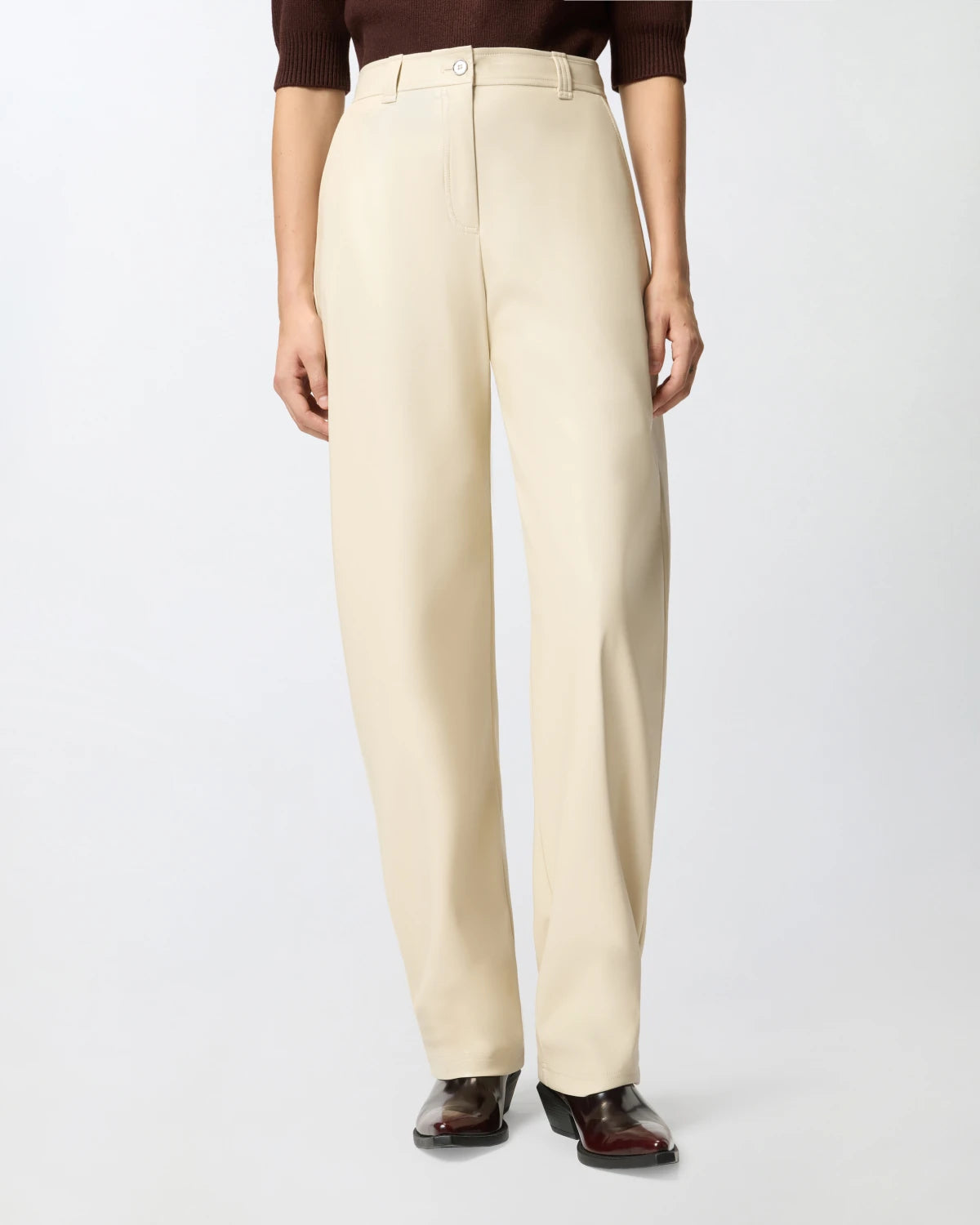 Pantaloni balloon effetto pelle soft touch