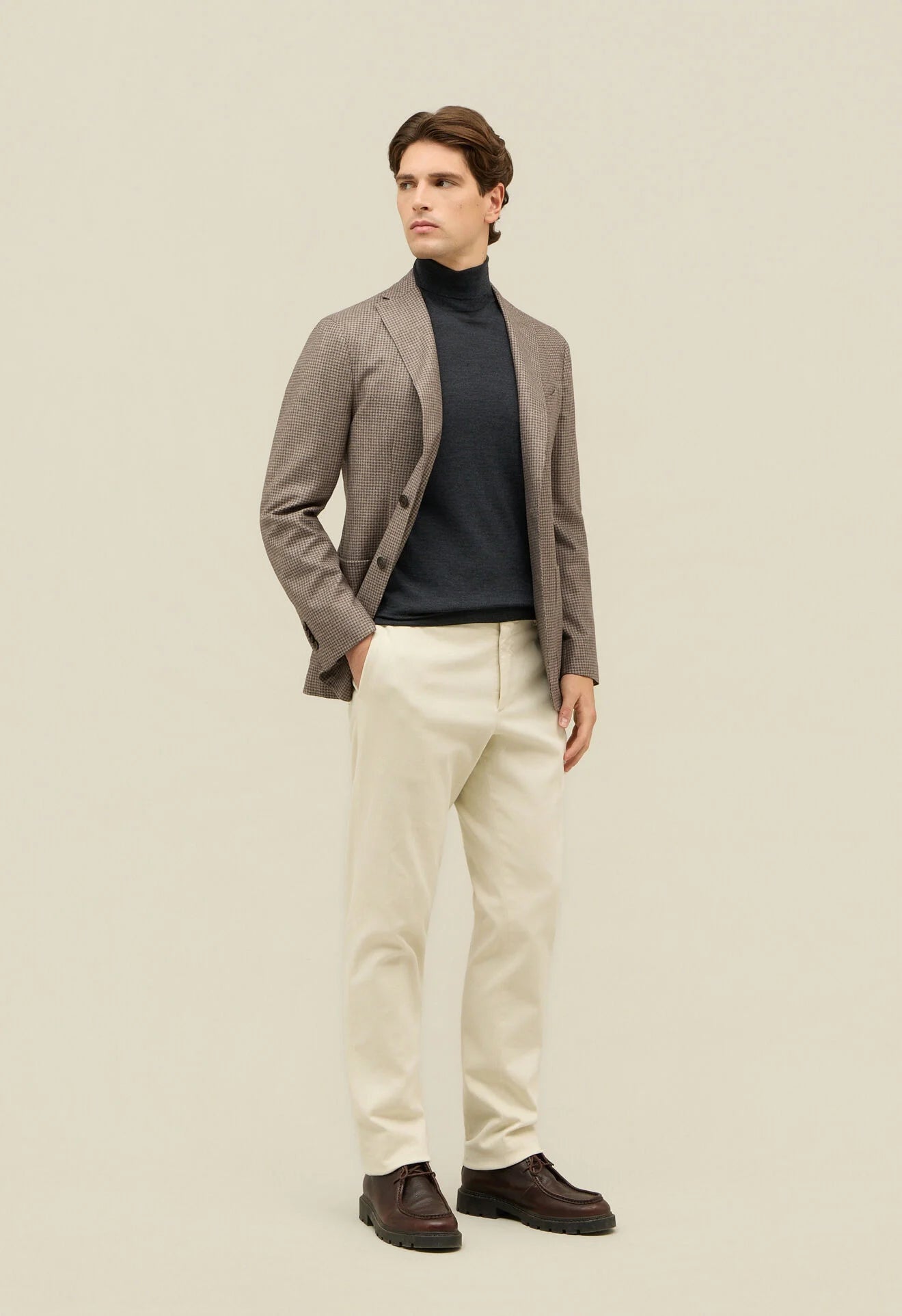 K-Jacket in misto lana e seta pied-de-poule