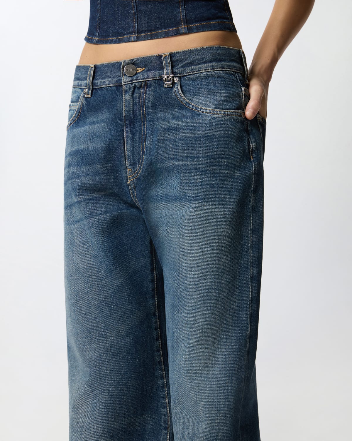 Jeans wide leg in denim soft