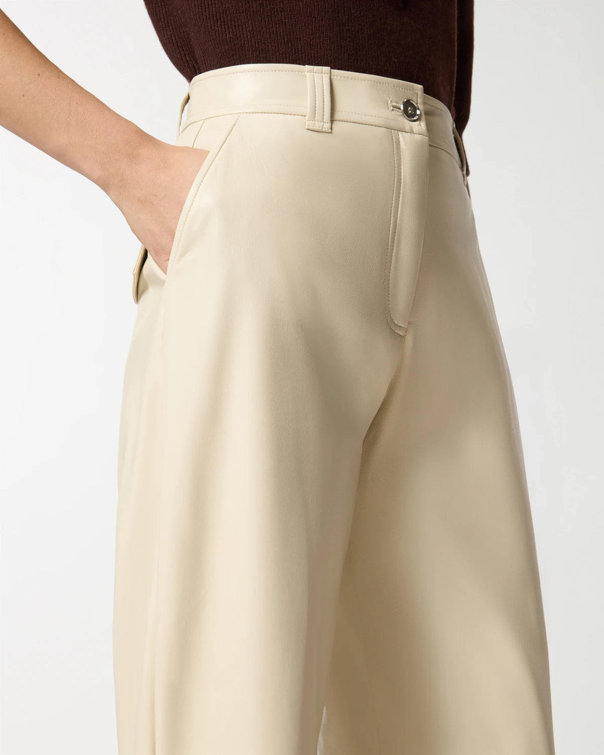 Pantaloni balloon effetto pelle soft touch