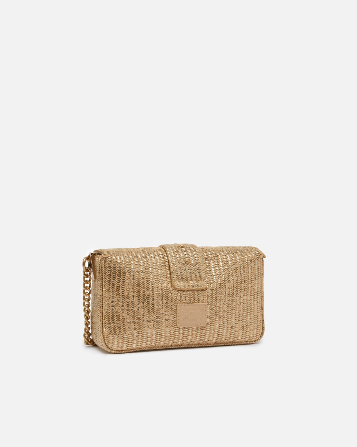 Borsa a spalla Mini Love Bag Slouchy in rafia
