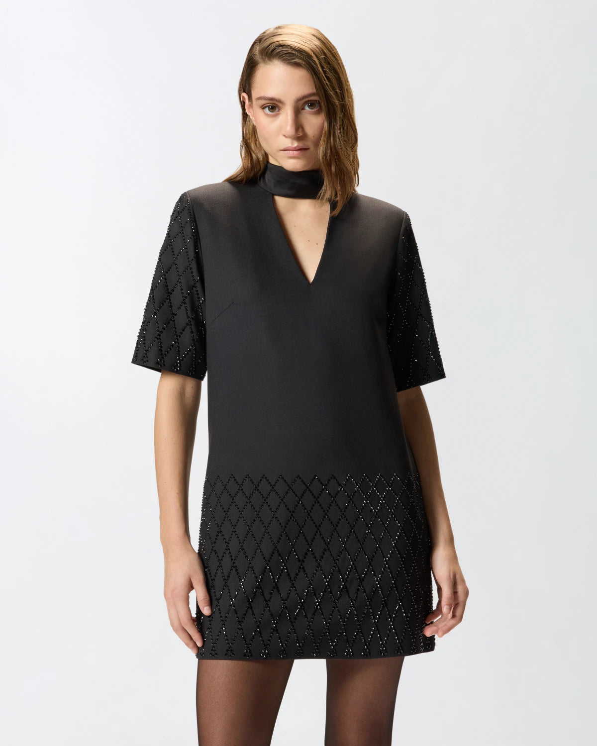 Abito shirt con strass