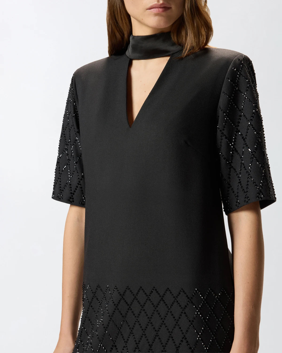 Abito shirt con strass
