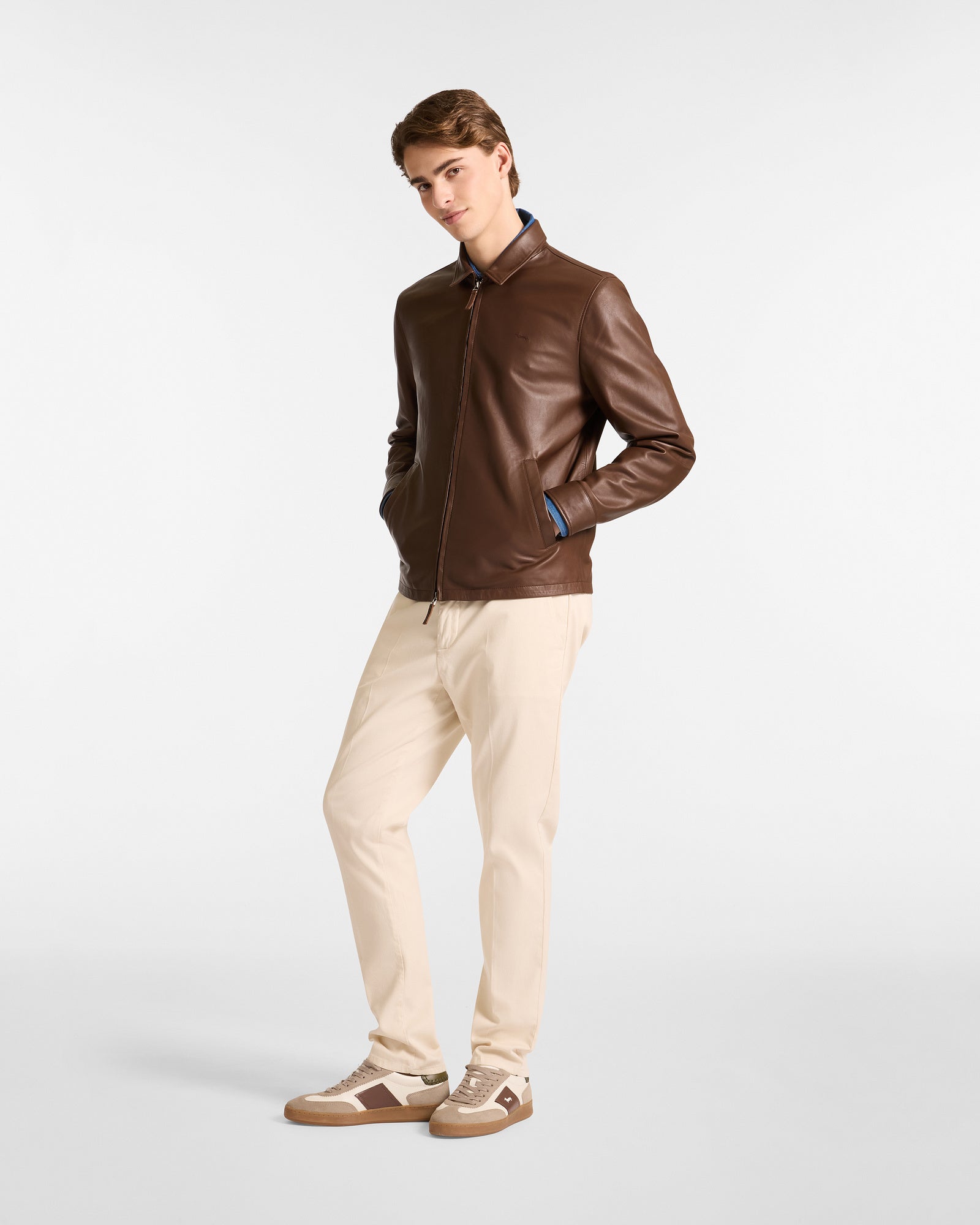 Bomber In Pelle Con Zip
